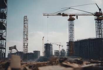 Building under construction industrial development construction site engineering