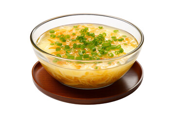 Clean and Appetizing Egg Drop Soup Isolated on transparent background