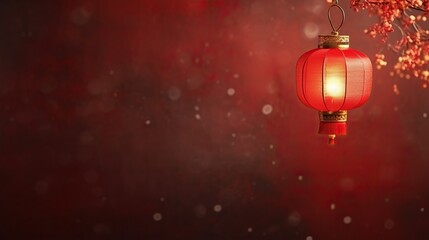 Glowing Chinese lantern  in Lunar new year and mid-autumn festival concept