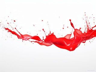 red paint splash on white background