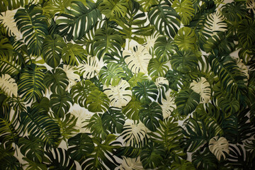 Lush Green Tropical Monstera Leaves wallpaper