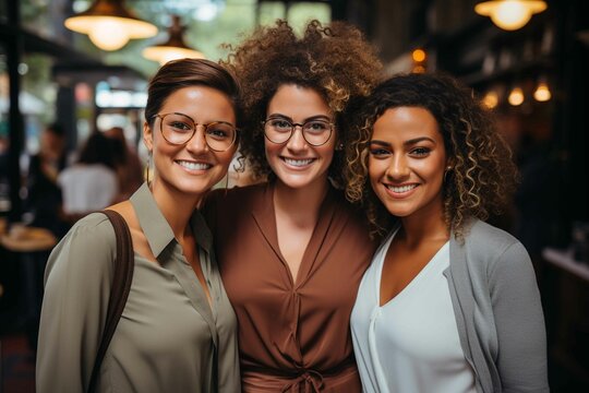 Group Of Smiling Friends Sharing In Bar