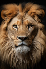 Fototapeta premium Close-up of a male lions face 