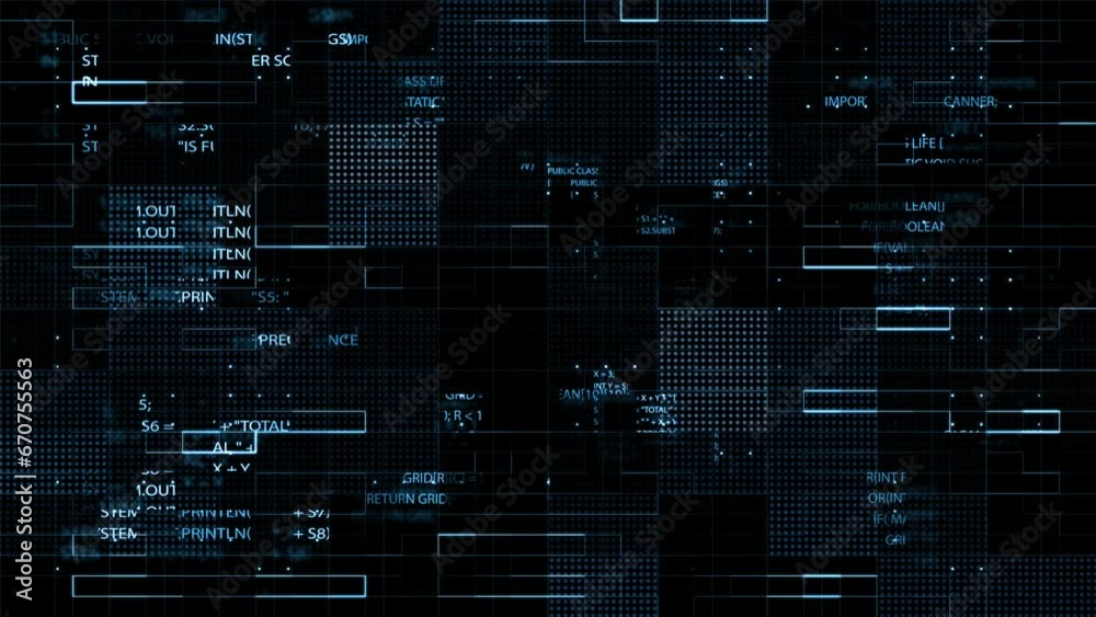 Wall mural future technology digital matrix background concept, digital cyberspace with particles and digital d