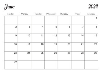 2024 Monthly Planner Layout