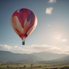 Fototapeta premium A balloon filled with hot air. Ballooning is low from the ground