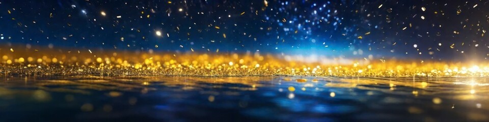 Abstract banner gold on water, background for your design, place to insert text
