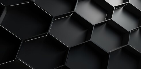 hexagon honeycomb black and white background, hexagonal shape pattern texture
