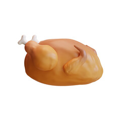 3d grilled chicken icon from hello autumn elements collection