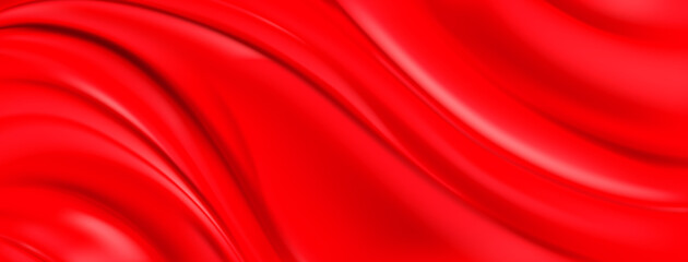 Abstract background with wavy folded surface in red colors