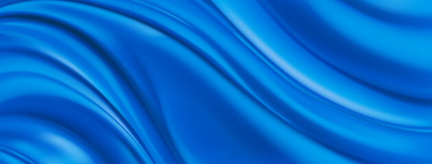 Abstract background with wavy folded surface in blue colors