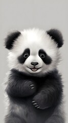 Obraz premium Cute Panda Portrait Wallpaper
