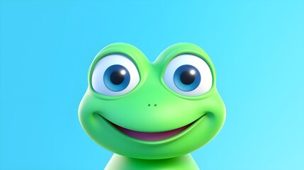 Fototapeta premium Cute Frog Portrait Wallpaper with Soft Gradient Background