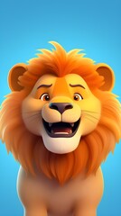 Obraz premium Adorable Lion Portrait Wallpaper with Soft Gradient Background