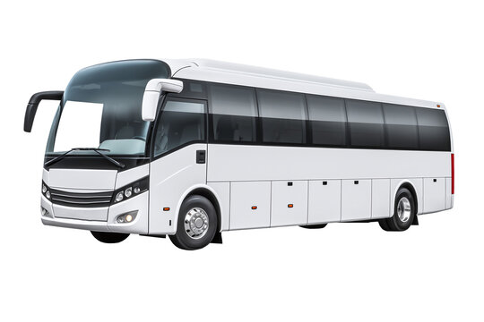 white bus isolated on white. Png file