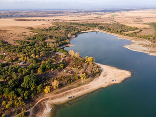 Aerial view of The Forty Springs Reservoir, Bulgaria