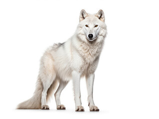 Arctic Wolf Studio Shot Isolated on Clear White Background, Generative AI