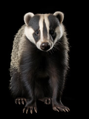 Badger Studio Shot Isolated on Clear Black Background, Generative AI
