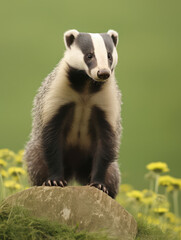 Badger on Natural Background, Generative AI