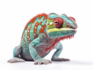 Naklejka premium Chameleon Studio Shot Isolated on Clear White Background, Generative AI