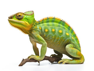 Obraz premium Chameleon Studio Shot Isolated on Clear White Background, Generative AI