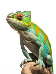 Obraz premium Chameleon Studio Shot Isolated on Clear White Background, Generative AI