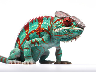 Chameleon Studio Shot Isolated on Clear White Background, Generative AI