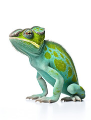 Fototapeta premium Chameleon Studio Shot Isolated on Clear White Background, Generative AI
