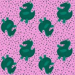 Cartoon summer animals seamless crocodile pattern for fabrics and wrapping paper and kids clothes print