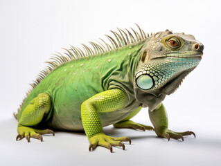 Fototapeta premium Iguana Studio Shot Isolated on Clear White Background, Generative AI
