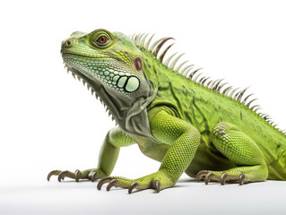 Fototapeta premium Iguana Studio Shot Isolated on Clear White Background, Generative AI