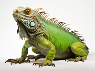 Fototapeta premium Iguana Studio Shot Isolated on Clear White Background, Generative AI