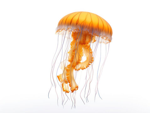 Jellyfish Studio Shot Isolated on Clear White Background, Generative AI