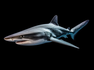 Fototapeta na wymiar Shark Studio Shot Isolated on Clear Black Background, Generative AI