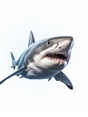 Shark Studio Shot Isolated on Clear White Background, Generative AI