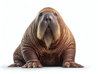 Walrus Studio Shot Isolated on Clear White Background, Generative AI