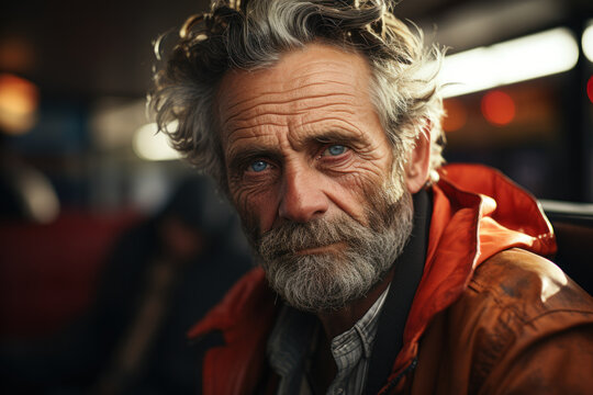 An elderly immigrant sharing stories of their journey to a new country, passing down the legacy of international migration to future generations. Generative Ai.