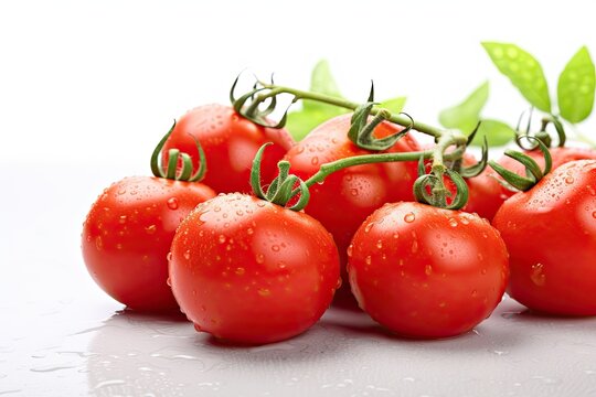 Ripe, juicy tomato, meticulously isolated on a pristine white background.