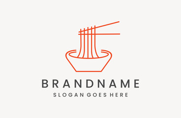 Vector icon and logo ramen for italian pasta or noodles