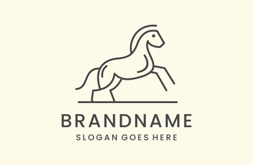 Horse Logo Symbol Vector, Simplicity Line Art Concept