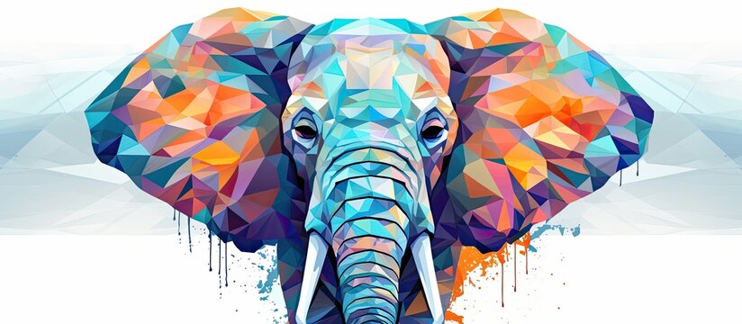 An isolated depiction of an abstract animal concept specifically an elephant suitable for various purposes such as wallpaper canvas prints decorations banners t shirt graphics and advertise
