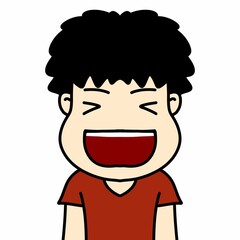 cute man cartoon on white background