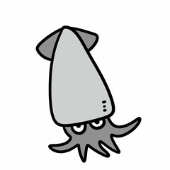 squid cartoon on white background