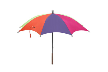 very colorful umbrella on transparent background