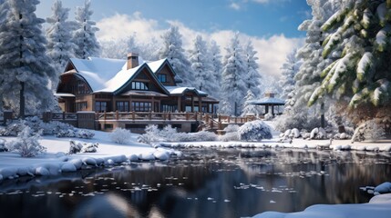 Snowy retreat offering peace and quietude