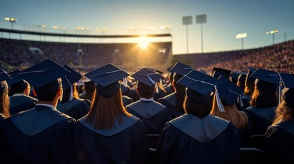 Fotobehang Graduates caps flying high, marking the end of an era © PRI