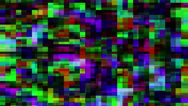 Abstract mosaic digital pixelation technology irregular colorful changes animated background