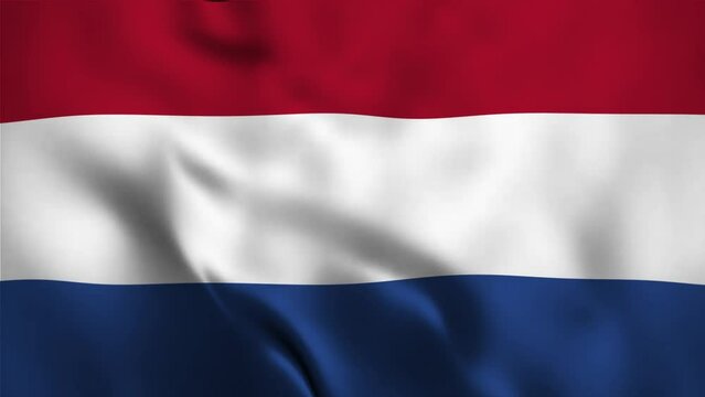 Netherlands flag background realistic waving in the wind 4K video, for Independence Day or Anthem (Perfect Loop)