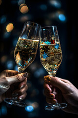 Champagne glass drink celebration Happy New Year toast