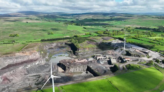 Aerial video of Robinson Quarry Masters Ltd Co Antrim Northern Ireland 10-10-23